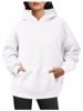 Women's European/American Style Casual Solid Color Plus Velvet Loose Hooded Sweatshirt for Autumn/Winter 2024