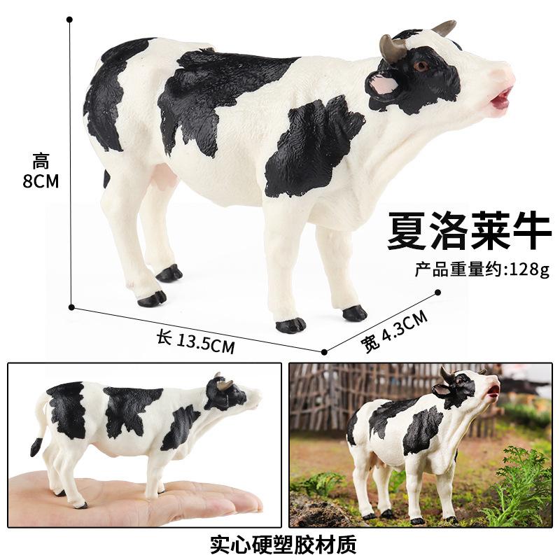 Oenux Simulation Cute Farm Animals Milk Cow Cattle Calf Angus Bull OX Buffalo Model Action Figures Educational Cute Toy Kid Gift