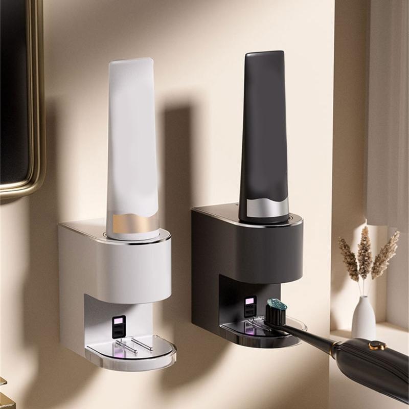 Toothpaste Dispenser Auto Squeeze 1200mAh Wall Mounted Space Saving Design