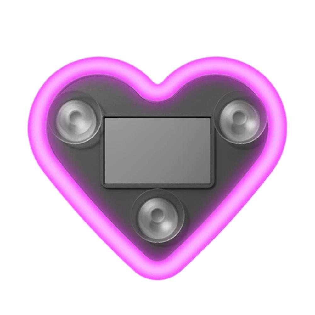 Car Solar Heart Shaped Atmosphere Light USB Charging Wiring Free LED Neon Lamp For Triangle Window Interior Decoration Gift