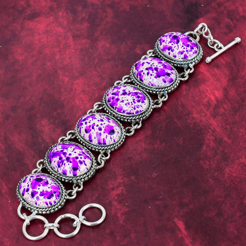 Pink Sea Sediment Jewelry, 925 Solid Sterling Silver Gemstone Bracelet, Handmade Jewelry, For Memorial Day