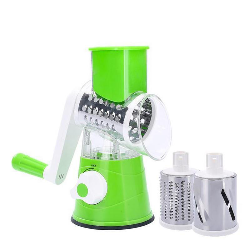 3in1 Rotary Cheese Grater Multifunctional Hand Cranked Vegetable Slicer Cheese Vegetable Shredder With 3 Blades Kitchen Supplies