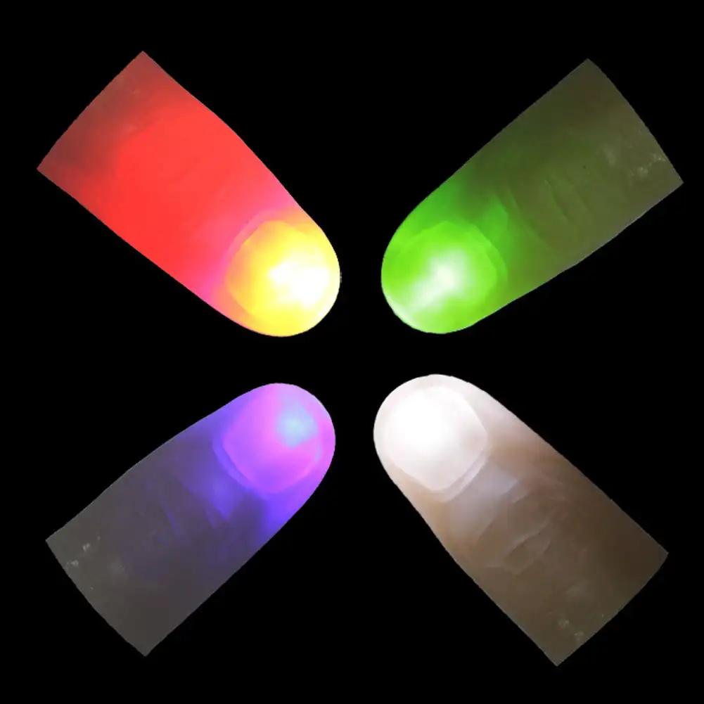 Magic Thumbs Light Toys for Adult, Magic Trick Props, Blue Light, LED Flashing Fingers, Halloween Party Toys for Children