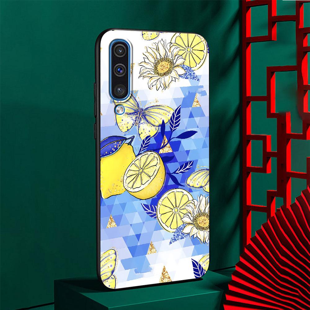 Mediterranean Lemon Case for Samsung Galaxy A10s A50 A50s A02s A03s A20 A30 A20e A70 A70s A20s A30s A10 TPU Black Phone Cover