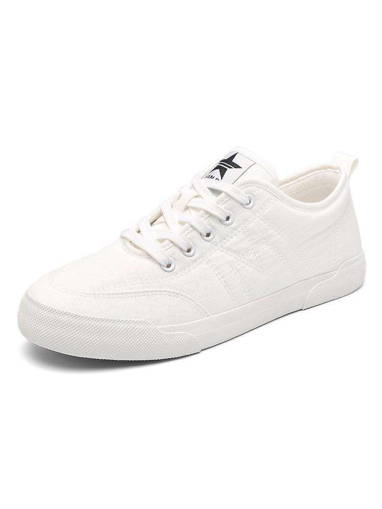Shanbu Spring Women s Versatile Luxury Fashion Canvas Shoes - Comfortable Flat Lace-up Sneakers 37