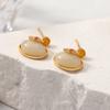 New Chinese imitation Hetian jade enamel color earrings women's senior temperament oval niche stud earrings retro earrings