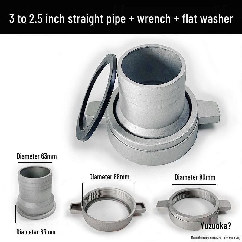 Gasoline Engine Water Pump Complete Accessory Set: Self-Priming Pump with 2/3/4 Inch Aluminum Connector, Straight Pipe, and Flat Washer.