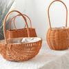 Handwoven Floral Basket Rattan Storage Basket for Picnics and Outdoor Activities
