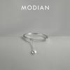 Modian Fashion 925 Silver Stackable Simple Engagement Rings for Women Adjustable Beads Chain Finger Rings Fine Jewelry