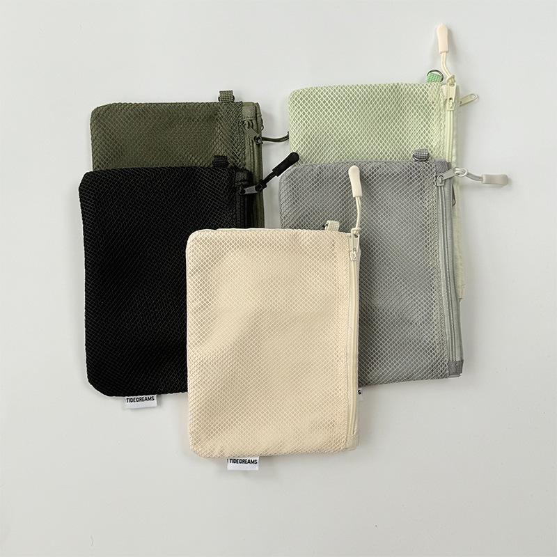 1 szt. Torba do przechowywania Poliester Siatka Powiększona Dwuwarstwowa Torba zapinana na zamek Przenośna Zmiana Słuchawki Różności Mała