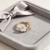 Adjustable Flower Crystal Ring Leaf Design Finger Jewelry Delicate Flower Opening Ring  Anniversary