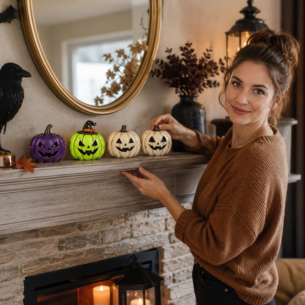 Pumpkin Decoration 2D Wooden Distressed for Fall Home Decor