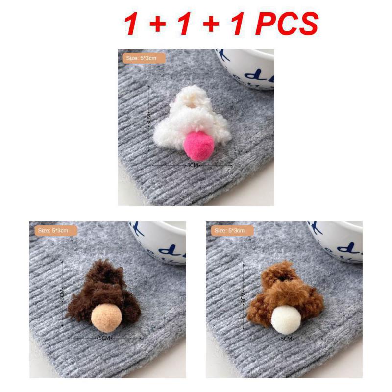 1/2/3Pcs Plush Heart Hair Clips For Women Autumn Winter Fur Hair Crab Clip Elegant Shark Hair Claws Headwear Hair Accessories