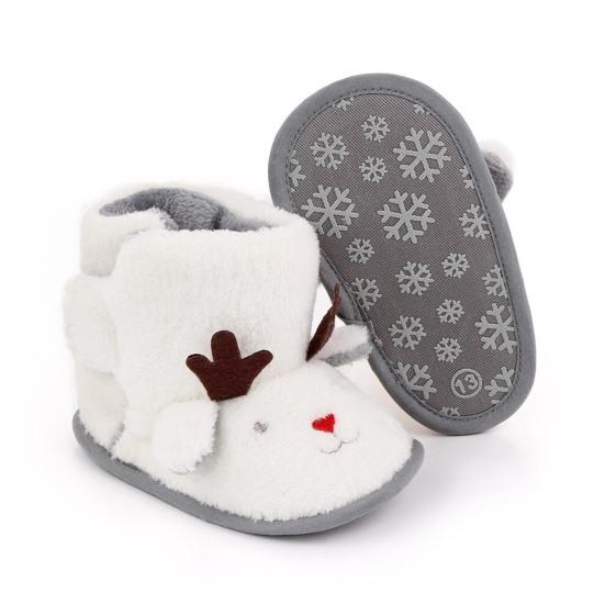 Winter Warm Christmas Cartoon Deer Baby Shoes Soft-soled Infant Toddler Boots