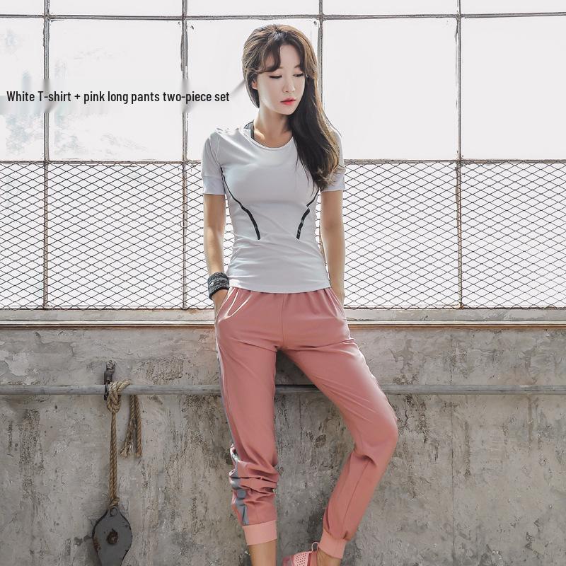 

Женский летний 2024 года комплект для похудения для корейской йоги - Дышащая спортивная одежда для тренажерного зала и утренней пробежки L