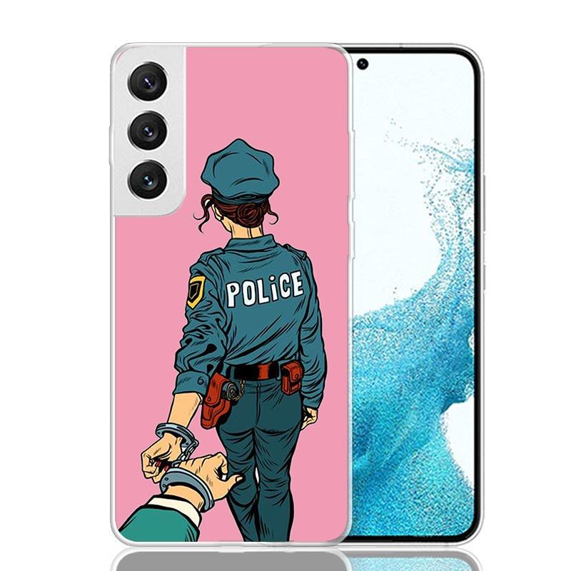 

Police SWAT FBI Phone Case For Samsung Galaxy S26 Ultra S23 S24 S25 Edge S20 FE S21 S22 Plus Soft Print Shell Cover Fundas Galax Samsung S25 Edge