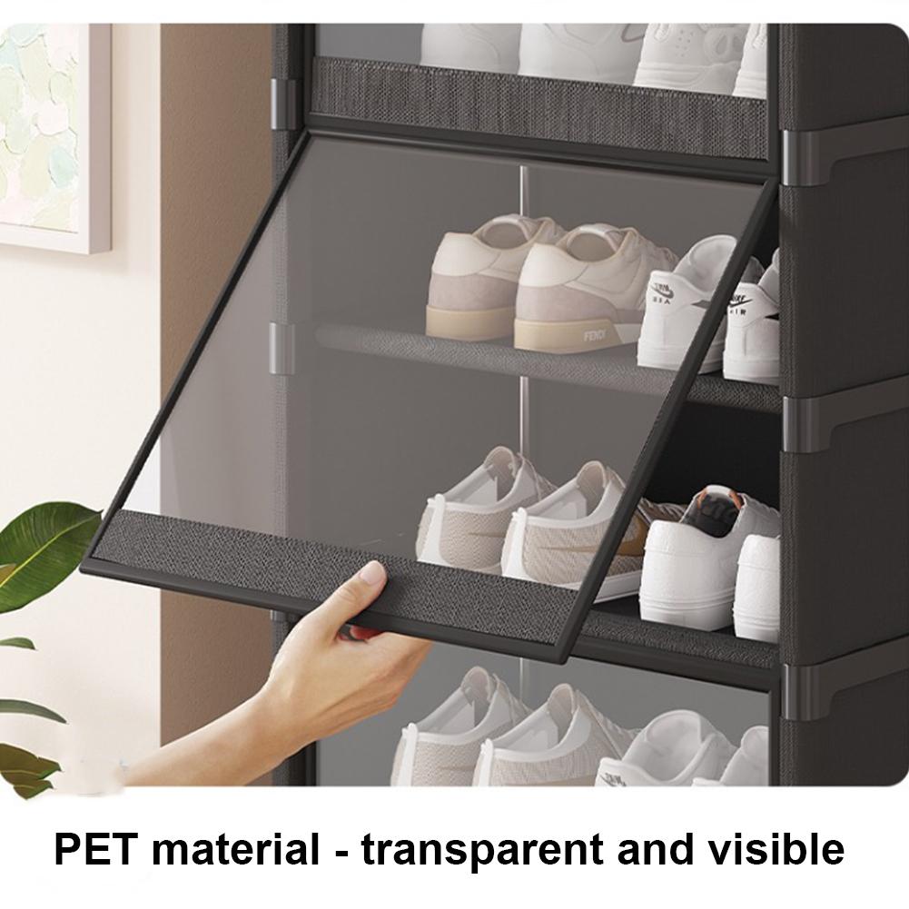 9-Tier Narrow Shoes Shelf Cabinet Holds 18 Pairs Shoe Shelf Sneaker Rack Organizer Shoe Stand Holder for Closet Entryway