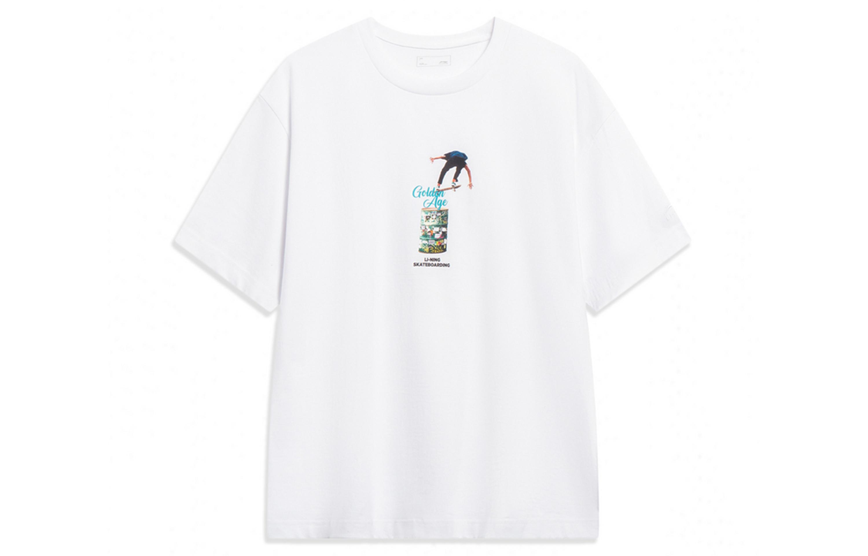 Li Ning Short Sleeved T Shirts Unisex White AHST089-3 S