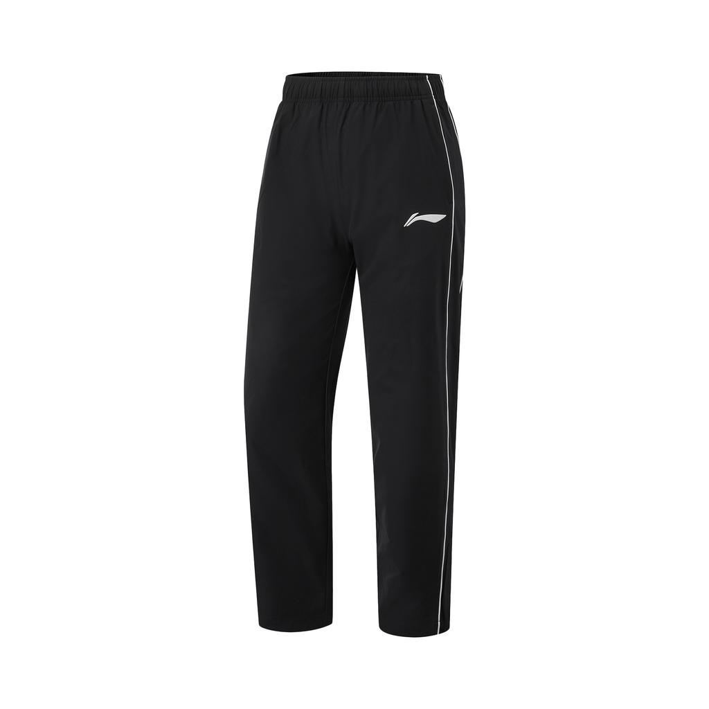 Li Ning Spring Straight Leg Woven Knitted Sports Pants Women Bottoms Black AYKV328-1