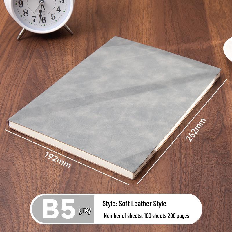 A5 Sheepskin Soft Leather Notebook – Customizable, Logo Printable, Thick Business Office Design