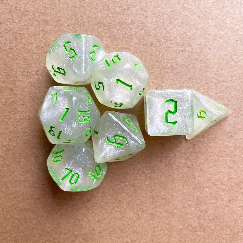 7Pcs/Set 7-Die Polyhedral Dice Acrylic Game Dice New DND Dice  For TRPG DND
