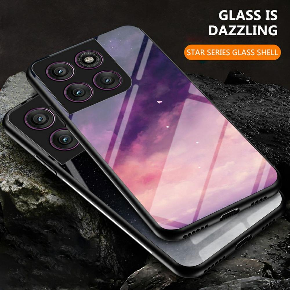 Pro Motorola Edge 60 Pro 5G Pouzdro Vzor Hvězdné oblohy Kryt na telefon z tvrzeného skla