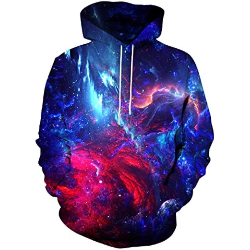 3D Novelty Hoodies for Men Cool Graphic Pullover Sweatshirts with Pockets