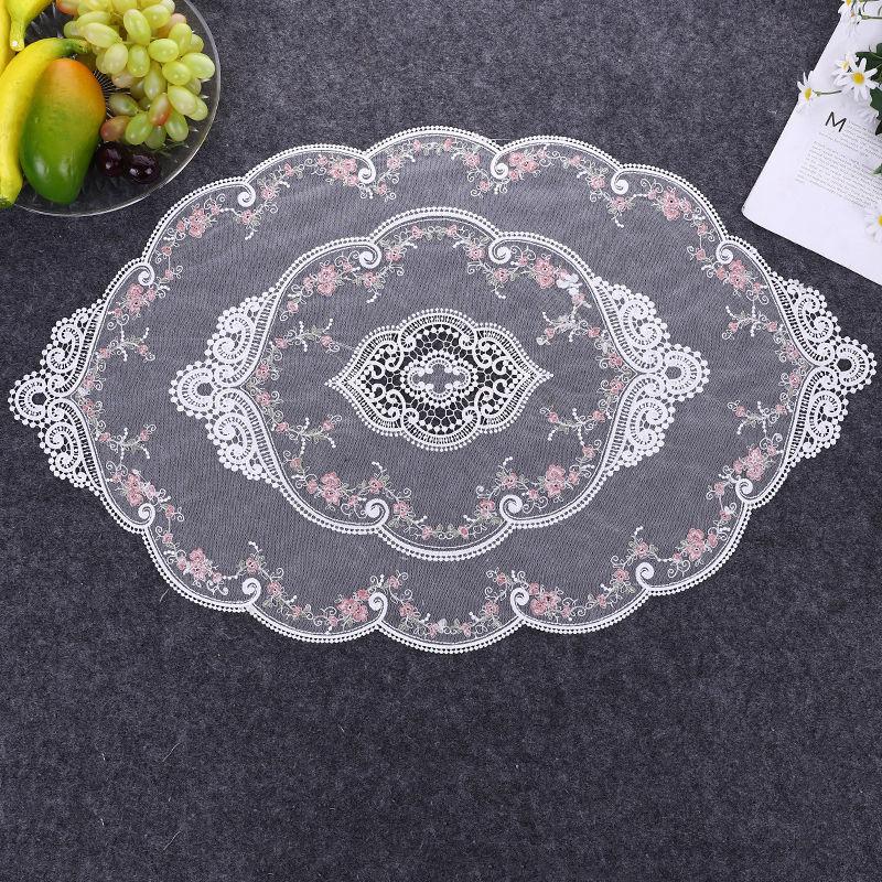 Lace Dining Mat Home Decoration Table Mat Embroidered Bedside Table Decoration Cover Light Luxury Tablecloth