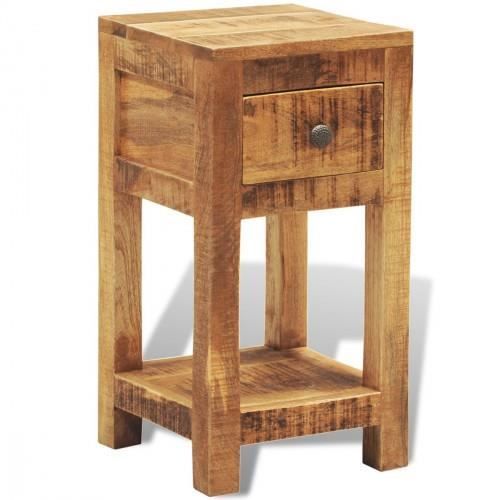 VidaXL Table de chevet avec 1 tiroir Bois massif de manguier