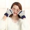 Autumn and winter wool flip gloves men's and women's new knitted double-layer thickened warm-keeping half-finger cycling gloves