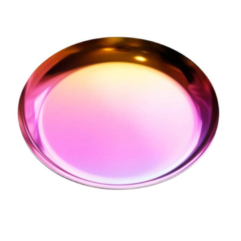 

Stainless Steel Gold Storage Tray Fruit Sancks Jewelry Display Plate Kitchen Food Organizer Coaster Tools Metal Storage Dishes