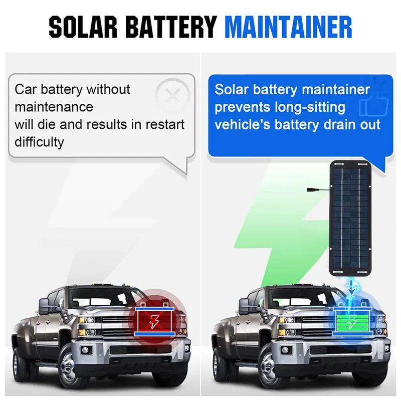 Set 30W Solar Panel 12V Trickle Charger Battery Charger Kit With Double-Headed Clip And USB Female Cable Maintainer Boat Car RV