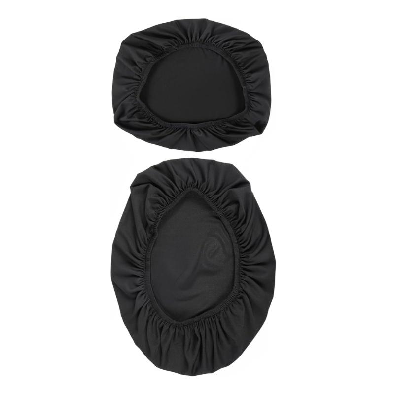 

2 Piece Universal Toilet Lid And Basin Cover Pair Moisture Proof Simple Clean Bathroom Additions чорний