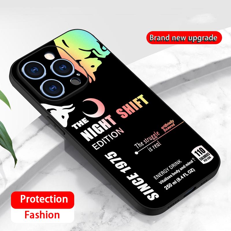 Star Bull Energy Drink schimb de noapte Carcasă Telefon Pentru iPhone 17 16 16e 15 14 13 12 Plus Mini Pro Max Moale neagră Husă Rezistentă la Șocuri