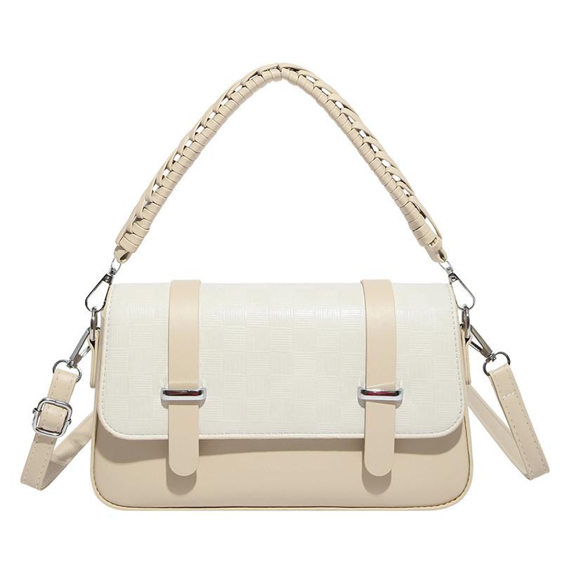 IELGY Ladies Diagonal Bag Retro Small Square Bag Solid Color