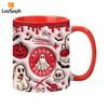 Leeseph 3D Effect Halloween Mug, Trick or Treat Halloween Pumpkin Ghost Ceramic Coffee Mug, Coffee Lover Halloween Decor Gift