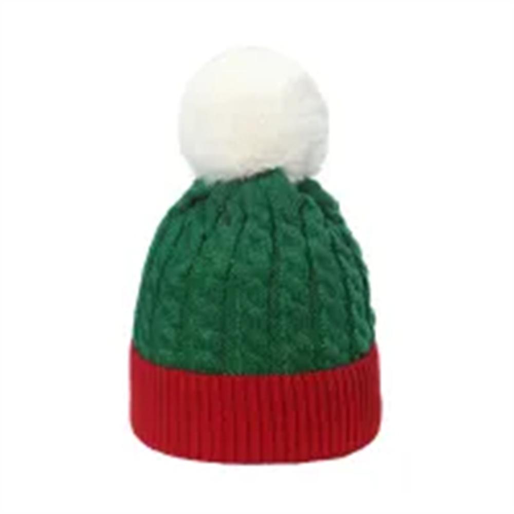 Christmas Red Green Hat Warm Winter Knitted Baby Beanie Cap New Year Party Navidad Noel Winter Merry Xmas Decor For Adult Kids
