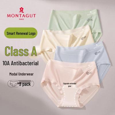 Montagut Women's Seamless Modal Mid-Waist Briefs 3-Pack