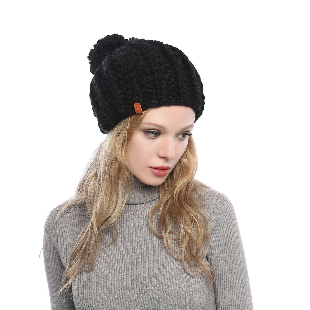 Buy Round Hat Women Knitted Wool Cap 
