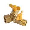 G1 2 Brass Garden Irrigation 2 Way Double Tap Hose Adapter Dual Faucet Connector