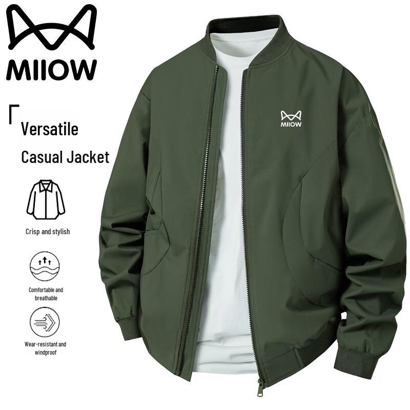 

MiiOW Men s Baseball Collar Casual Jacket L