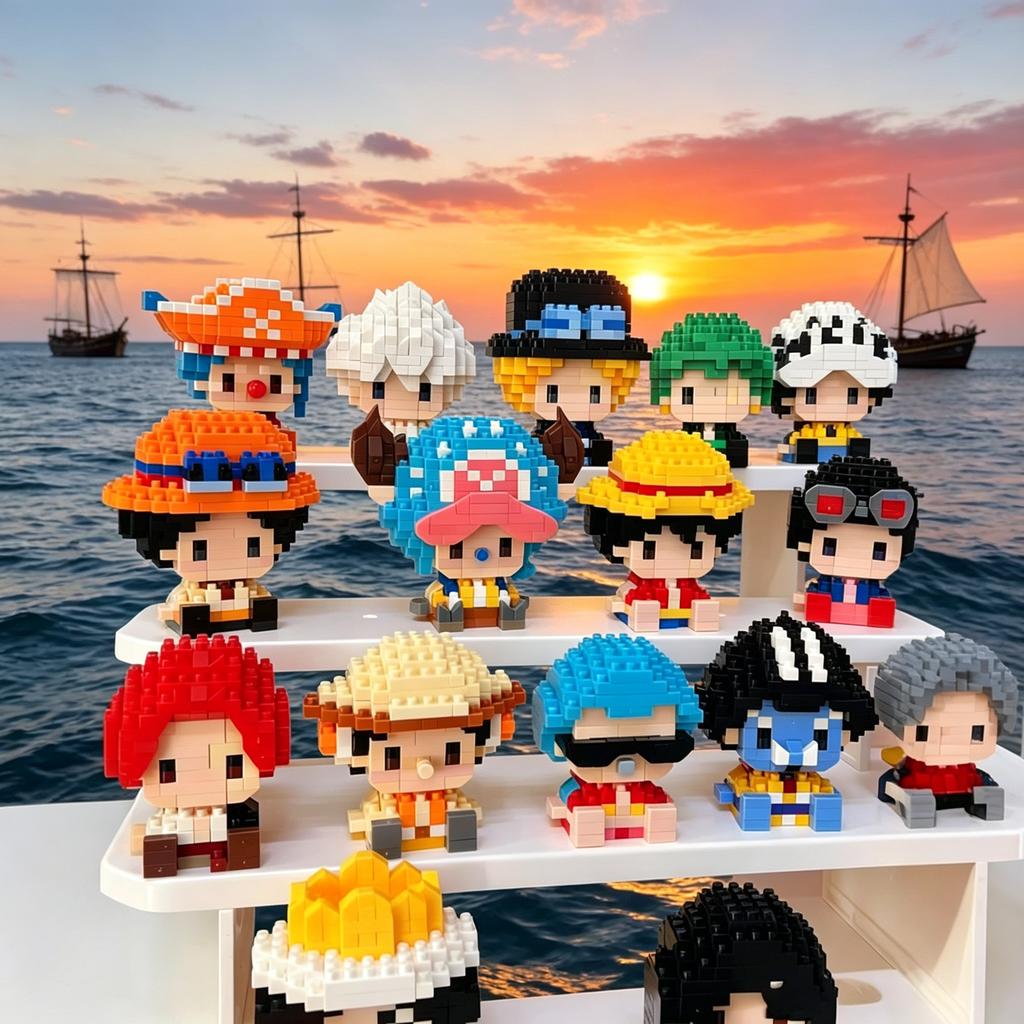 New Anime Piece Micro Action Figure Block Chopper 3d Anime Model Assembly Mini Diy Accessories Toys Surprise Gift For Fans