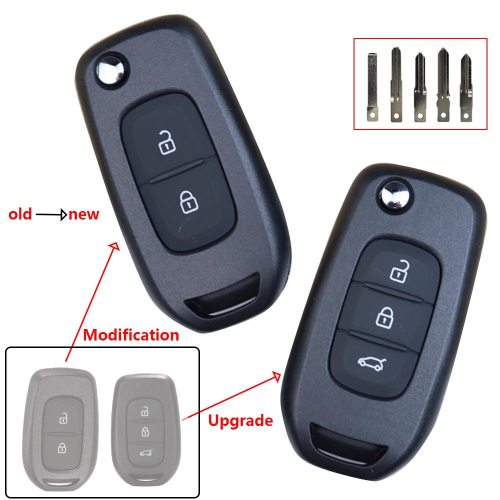 Coque de Boîtier de Télécommande de Clé de Voiture Améliorée pour Renault Dacia Logan Sandero Lodgy Dokker Duster Megane 4 3 Captur Symbol