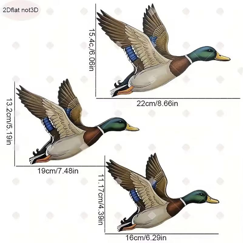 3Pcs Mallard Duck Wooden Wall Decor, Flying Duck Wall Art for Rustic Home Decoration
