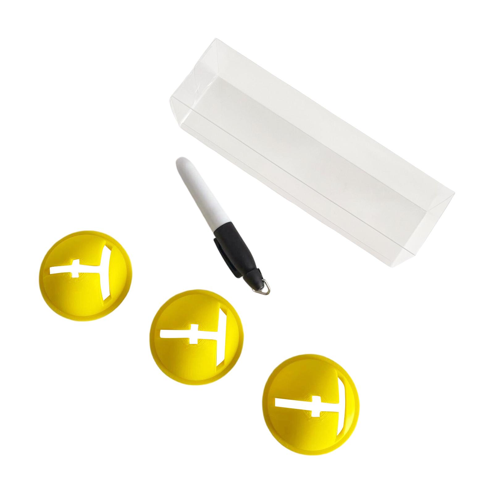 

Golf Ball Line Drawing Template Set 3 Pieces with Marker Pen for Accurate Alignment and Consistent Putting Practice Training Aid One Size