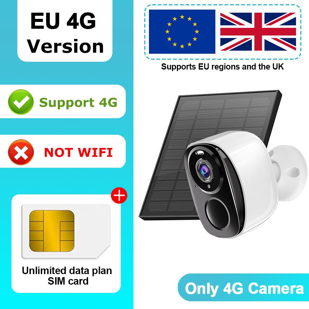 

OKAM PRO APP 4G Камера HD 5MP Ширококутний об єктив 130° Акумулятор 5000 мАг Камера для вулиці IP66 Водонепроникна IP CCTV Кольорове нічне бачення EU Solar camera
