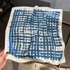 Luxury 100% Mulberry Silk Scarf Women Plaid Print Bandana Shawl Lady Neckerchief Handkerchief Female Decorative Wrap 53cm
