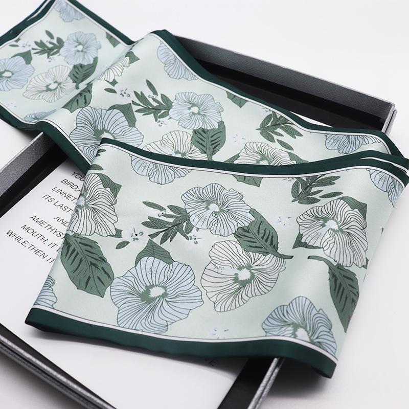 Langer Seidenschal Damen Sommer Kleiner Seidenschal Druck Simulation Seide Bindetasche Streamer Professioneller Kleiner Schal