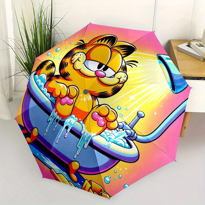 

1pc Garfield taking a bath Umbrella with Plastic Handle,Suitable for All Seasons Home Travel Outdoor UmbrellaM943