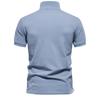 Men's Spring Summer Trendy Cotton T-Shirt Casual Embroidered Thin Breathable Polo Short Sleeve Top with Buttons